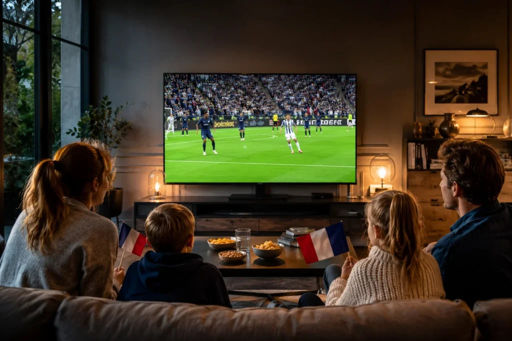 Family Watching the World Cup Final on an LG OLED TV