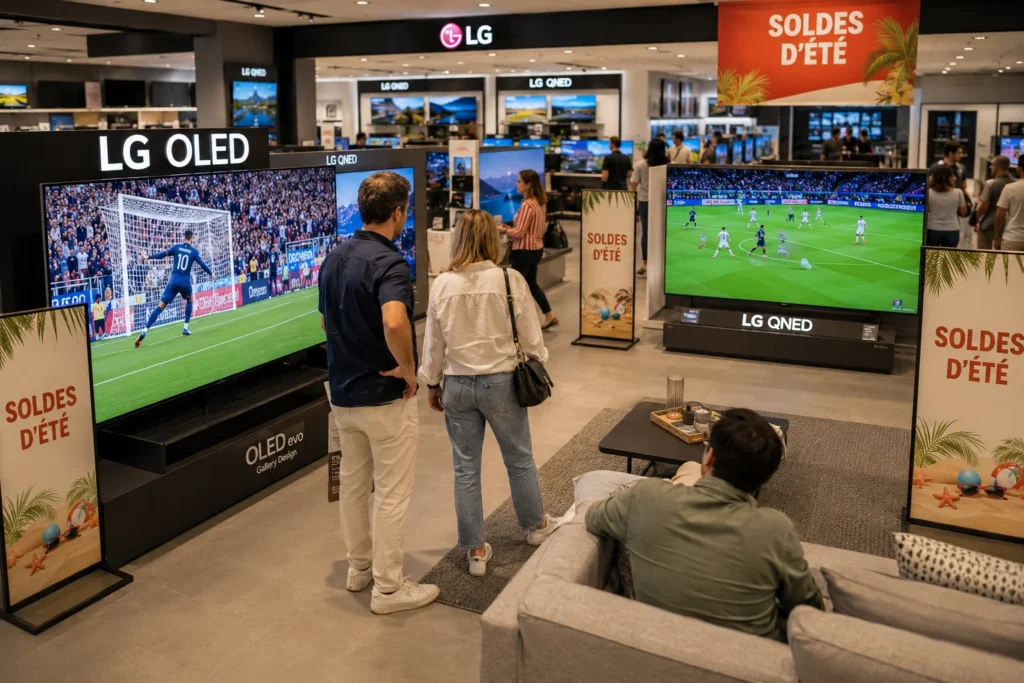 French Electronics Store During the Summer Soldes
